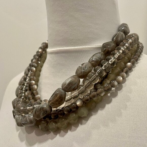 Banana Republic Grey "Betty" Statement Necklace - Picture 3 of 5